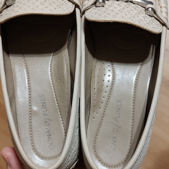 Donald Pliner Light Taupe Filo Horsebit Woven Look Driving Loafer Size 8 - Picture 6 of 9